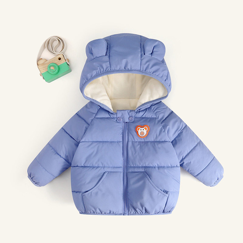 Children's Down Cotton Jacket with LED Lights, New Winter Thickened Coat, Boys & Girls Fleece-Lined Warm Jacket