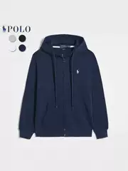 Men's Zipper Sweatshirt Sweatpants Embroidered Pony Rl Original Zipper Sweatshirt Spring & Fall Hooded Jacket Casual Suit