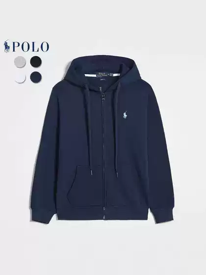 Men's Zipper Sweatshirt Sweatpants Embroidered Pony Rl Original Zipper Sweatshirt Spring & Fall Hooded Jacket Casual Suit