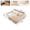 Parent-Child Bed, Second-Child Family, Family of Three or Four, Extra-Large Splicing Bed, Multi-Functional Leather Bed with Drawer, Air Pressure Storage