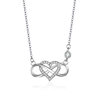 Cross-border European and American Amazon Diamond Heart-shaped 8-character Pendant Clavicle Chain Women's Endless Love Mobius Necklace