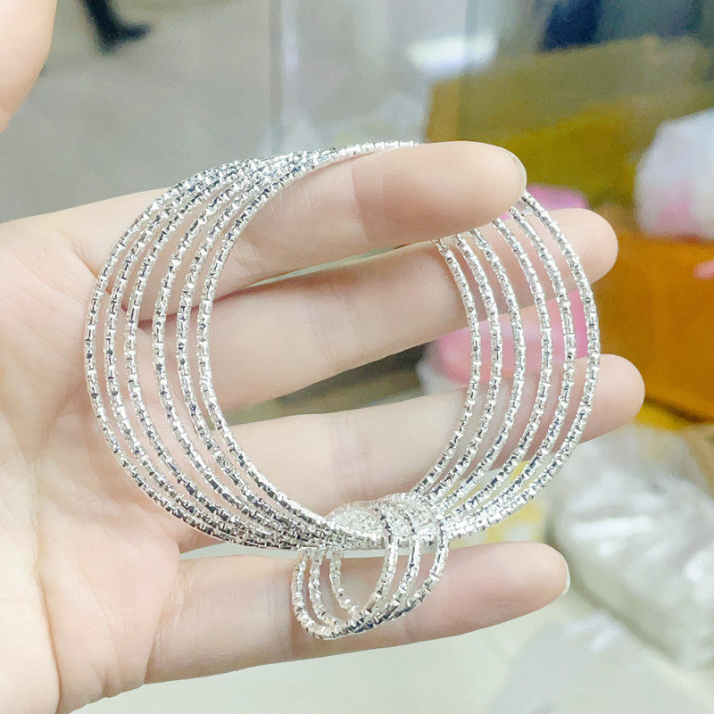 三圈女生手镯 苹果时尚满天星女式手镯 创意女士生日礼品手链批发