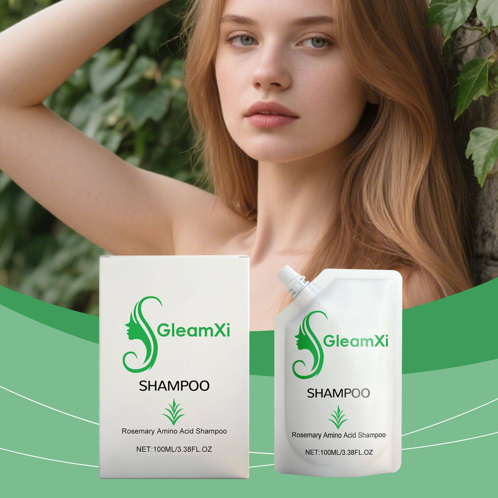 Gleamxi Rosemary Amino Acid Shampoo Gentle Hydration Care Scalp Strengthening Hair Shampoo