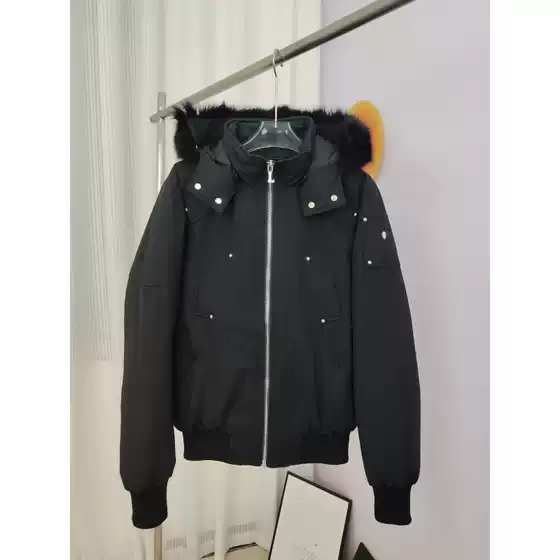 02 #   Moose down Jacket Hooded Fox Fur Collar Men's Coat