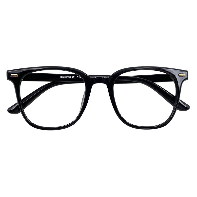30200 New Retro Classic Small Square Frame Tr Trendy Frame for Men and Women with Myopia Anti-Blue Light Flat Glasses