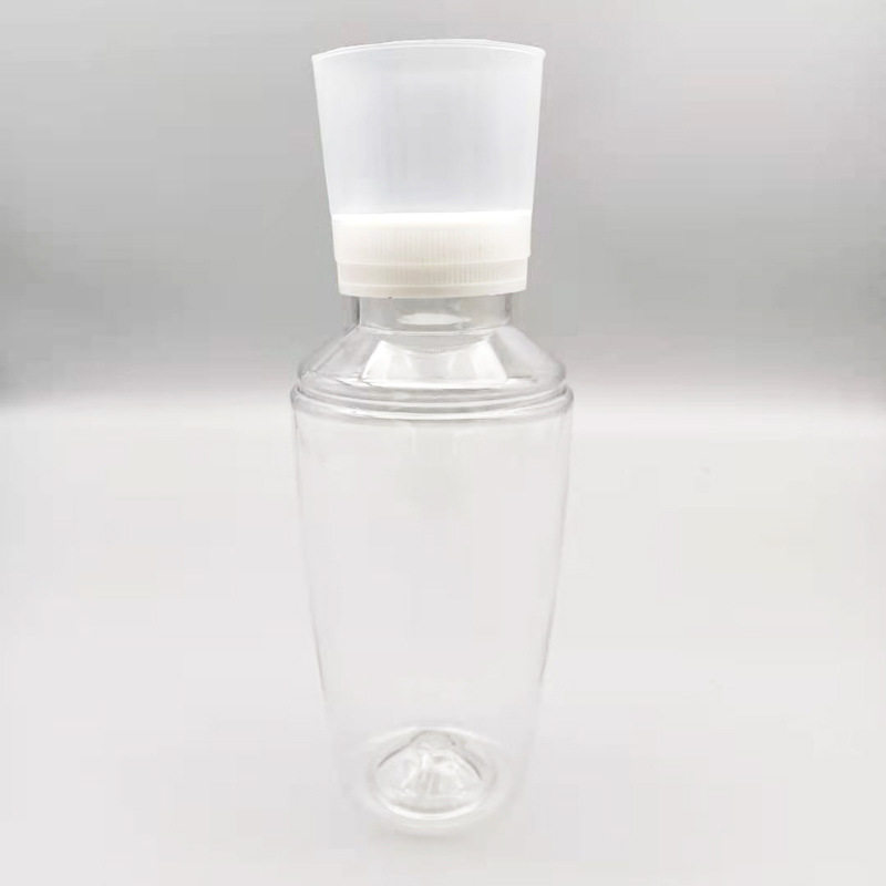 2023 Manufacturer Wholesale Ps Brown Sugar Ginger Tea Bottle Transparent Lid Fruit Juice Shaker Bottle 245ml 340ml Layered Lid for Liquids