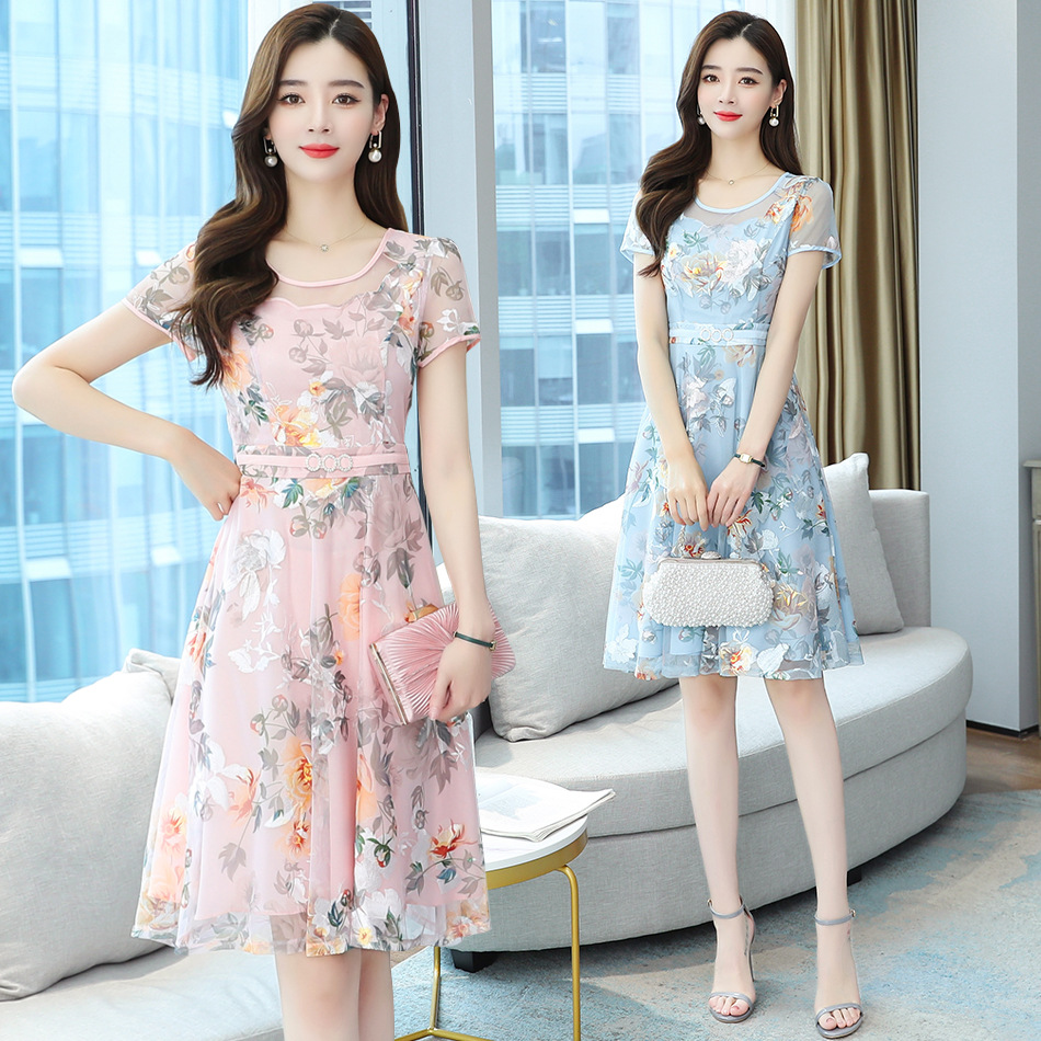 2021Summer New Western style Chiffon Dress Early spring Women Income Waist Cover Belly Show Thin Temperament Fashion Skirt  2021夏季新款洋气雪纺连衣裙早春女装收腰遮肚显瘦气质时尚裙子 2021Summer New Western style Chiffon Dress Early spring Women Income Waist Cover Belly Show Thin Temperament Fashion Skirt 