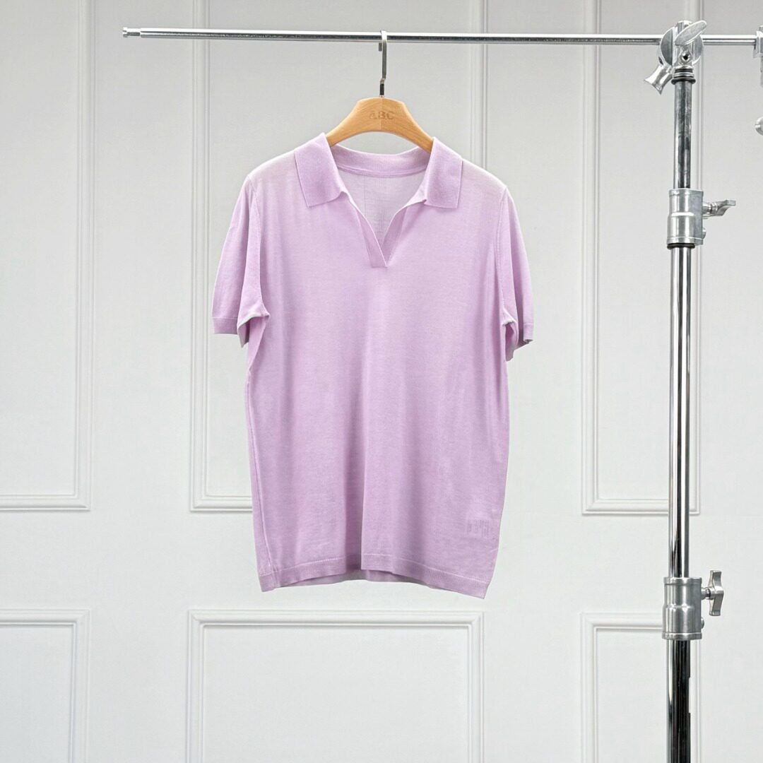 沃伦海龙 | KW025 德国扬子纱线 美丽诺羊毛Polo领女士短袖针织衫