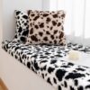 New Rabbit Plush Bay Window Mat Window Sill Mat 2024 Winter High-End Leopard Print Bedroom Balcony Cushion Removable and Washable