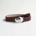 Brown (2.3 wide oval pra silver buckle)
