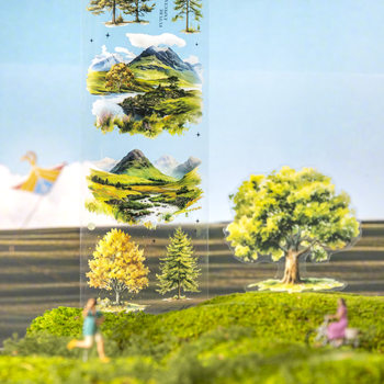 Ketchup Plant Landscaping Pet Tape, a Tree's Scenery, Small Fresh Material, Kidsren's Handbook DIY Collage