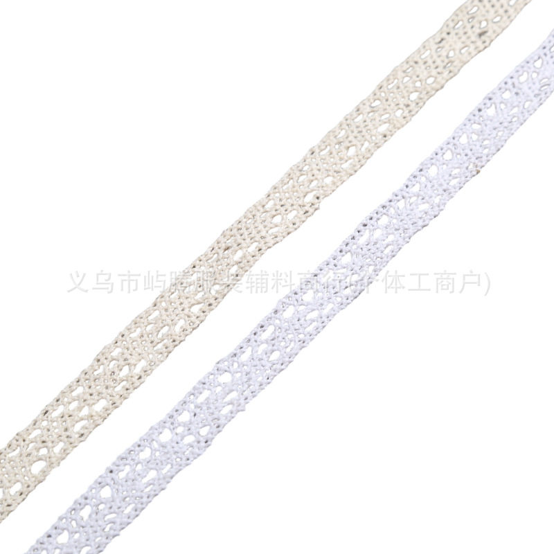 Children's Clothing Accessories Bow Flower Hair Accessory Hollow Embroidery Lace 1.2cm Off-White Cotton Thread 006 Lace Accessories