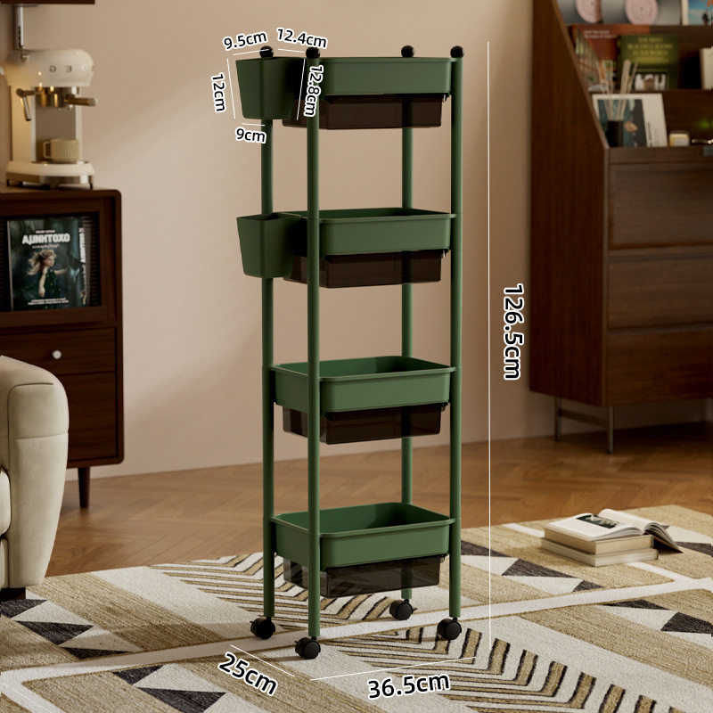 グリーン+透明ブラック(4層+ハンギングバスケット2個)