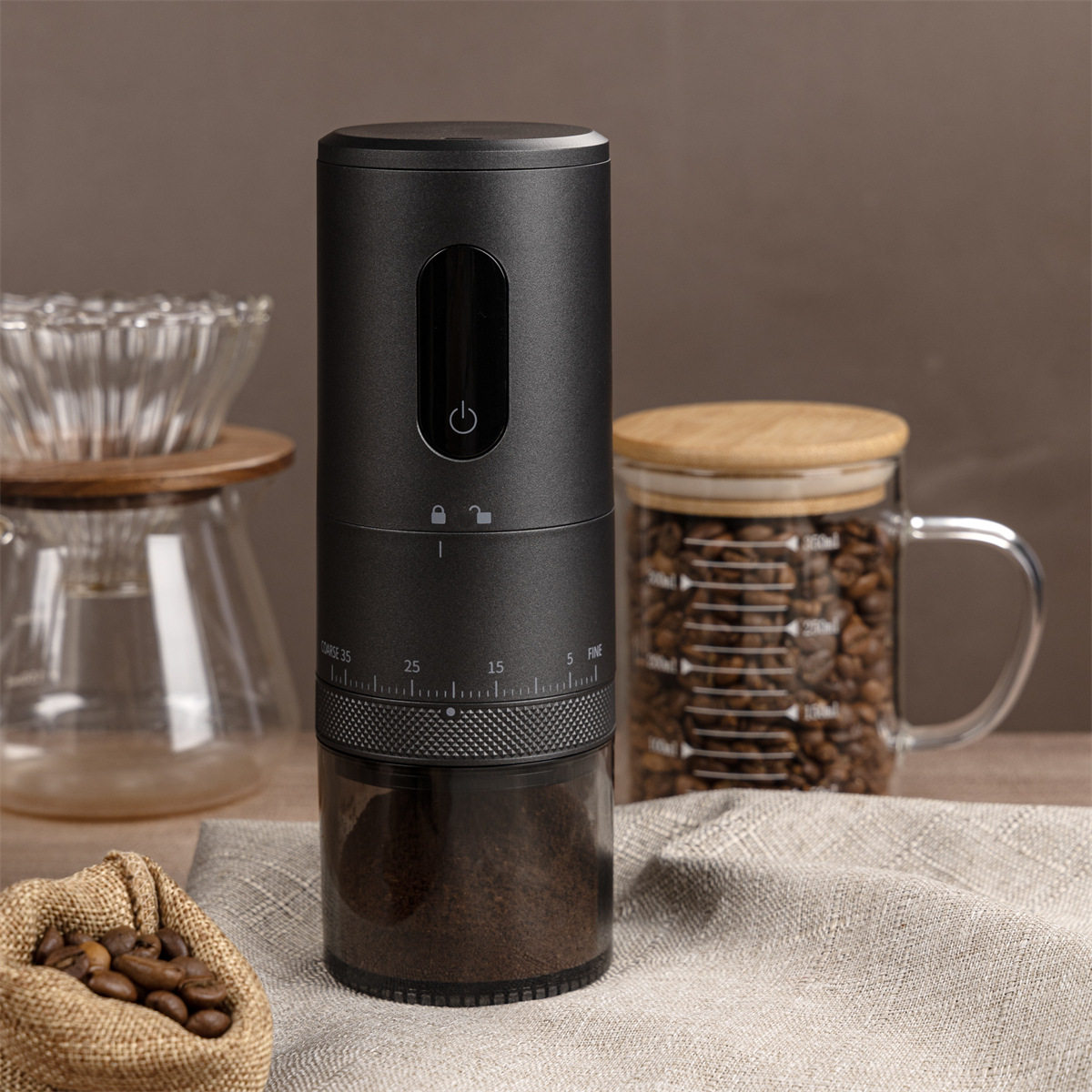 Small Electric Coffee Utensils Outdoor Portable Coffee Grinder Home Office Mini Coffee Bean Grinder
