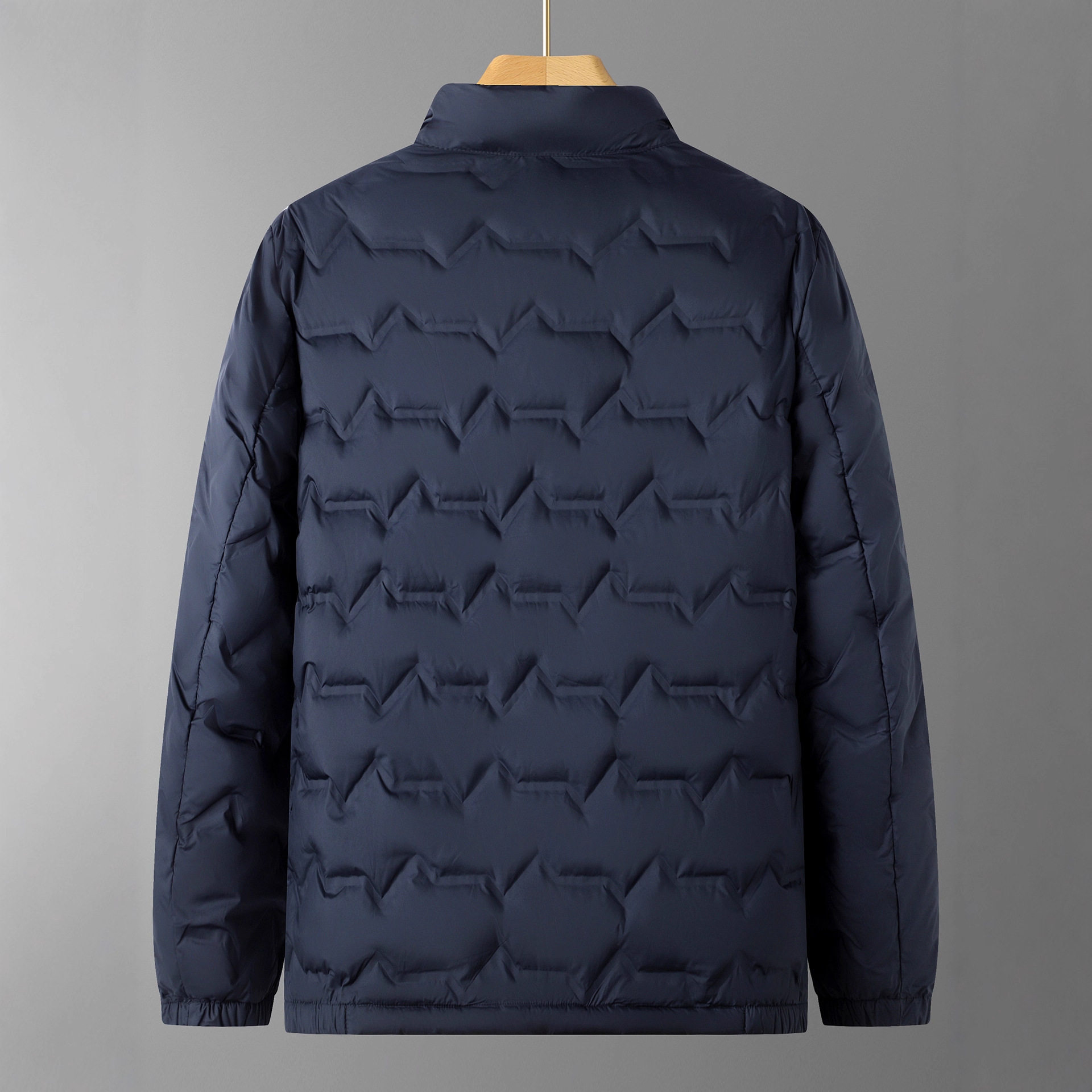 2025 Winter Men's Warm and Lightweight down Jacket Plus Fat Plus Size Fashionable Stand-Up Collar Jacket Loose and Versatile to Keep Warm