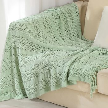 Nordic style sofa cover blanket solid color summer office air conditioning nap blanket knitted small blanket bed end blanket wholesale