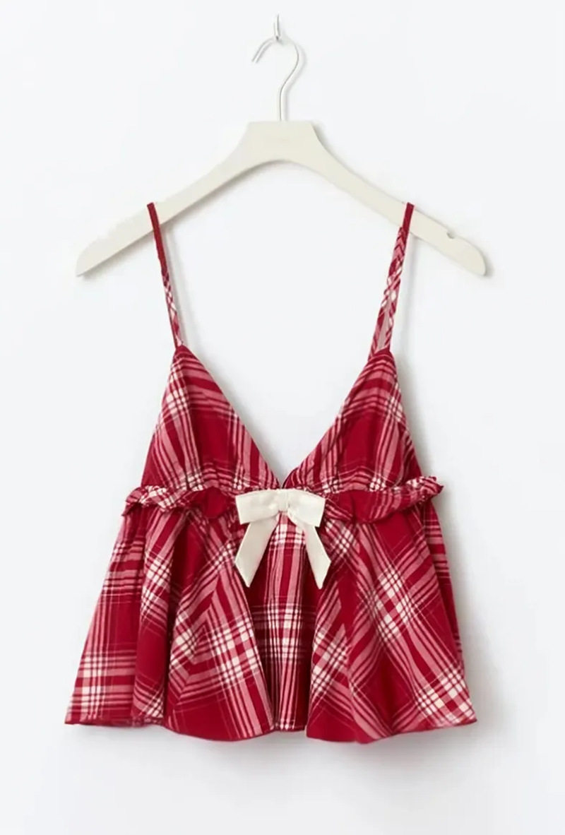 Womens Vintage Plaid Bow Detail Set Stylish Sexy Autumn Winter Fashion Perfect for Casual or Evening Wear