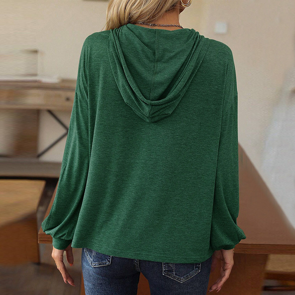 Womens Loose Fit Hooded Sweatshirt Long Sleeve Casual Style Comfortable Fabric Autumn Winter Collection Wholesale