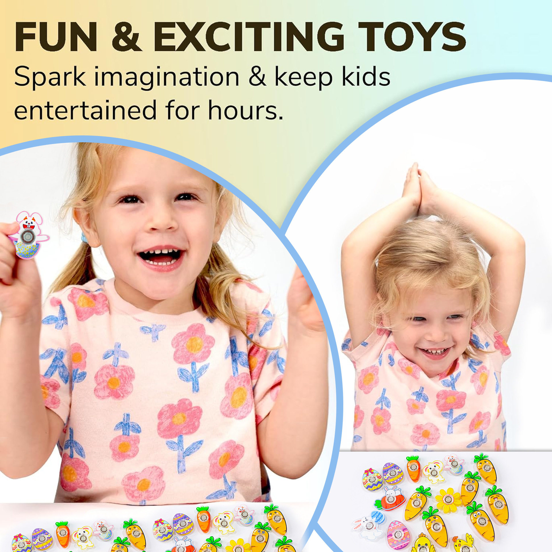 Creative acrylic Easter series fingertip gyro cartoon rabbit radish finger gyro cross-border gyro wholesale