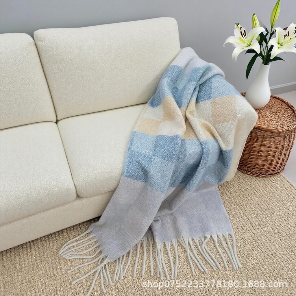 Nordic Style Living Room Sofa Blanket Knitted Nap Blanket Office Summer Air Conditioning Blanket Bedside Towel Car Cover Blanket