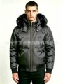 shiny black/black faux fur/gold logo