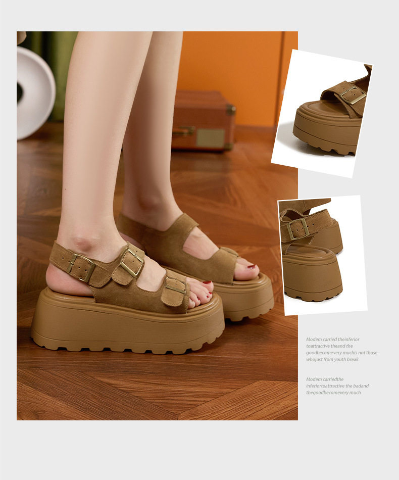 Dép sandal nữ quai chữ V đơn giản, mũi tròn, đế TPU nhẹ — Lạc đà, Mơ chi tiết 3