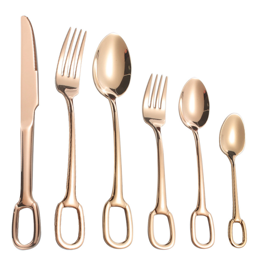 High-end thickened 304 stainless steel tableware knife, fork and spoon suit steak knife and fork Western restaurant hotel supplies wholesale