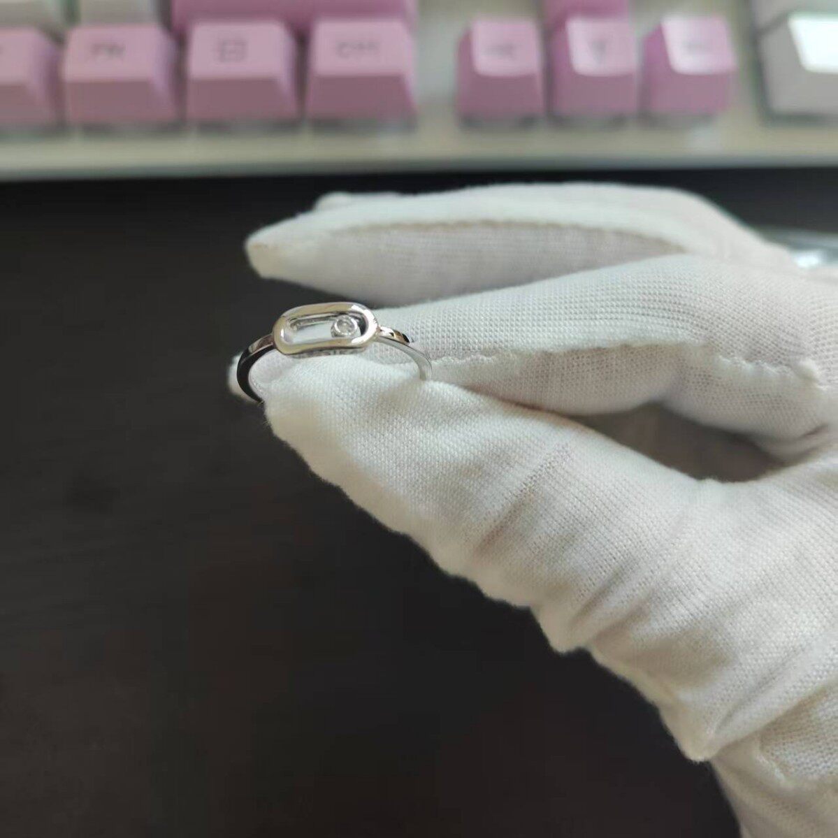 New Cross-Border Exclusive European and American Style Single Diamond Plain Band Smooth Ring for Women, Trendy and Adjustable Flexible Ring