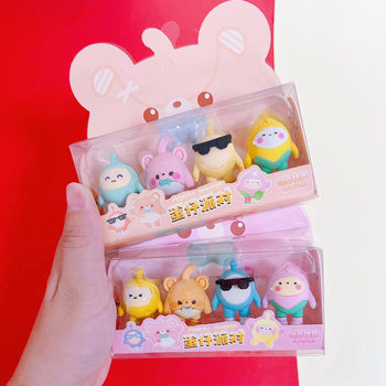 Eraser cute egg doll Cartoon Cartoon fun seamless eraser 2023 new student stationery detachable