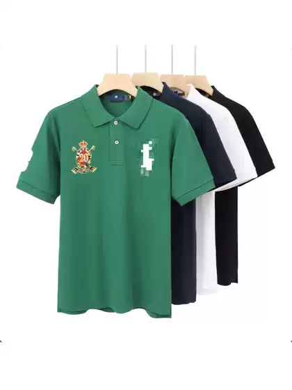 26 Styles of Summer Cross-Border Classic Polo Shirts with Malaysian Logo, Pure Cotton Embroidery, Loose Casual Turn-Down Collar T-Shirts, Short Sleeves