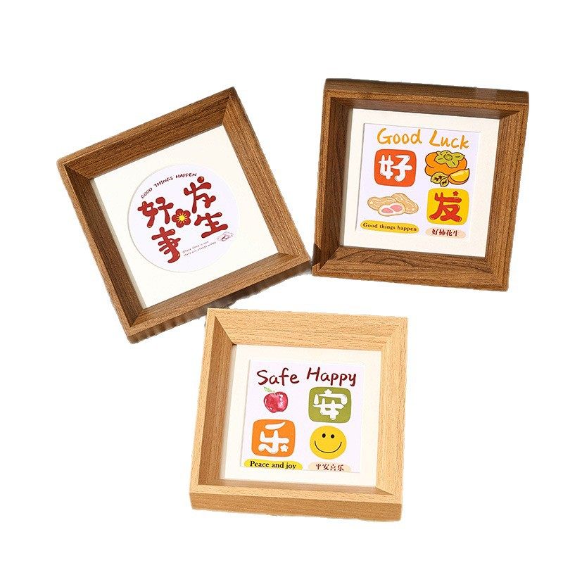 New Chinese calligraphy photo frame 7-inch a4-inch calligraphy and painting long large-size empty frame mounting table hanging wall wooden picture frame