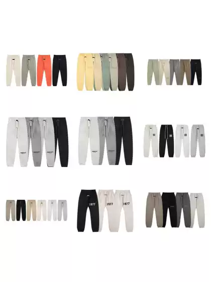 Fog Multi-Line Essentials Flocked 1977 Pants High Street Loose Casual Sports Autumn and Winter Leggings Sweatpants for Men