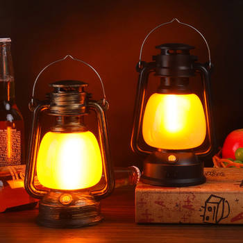 Camping Lantern, Portable Retro Lantern, Rechargeable Outdoor Hiking Lantern, Night Market Lantern, Tent Camp Atmosphere Night Light