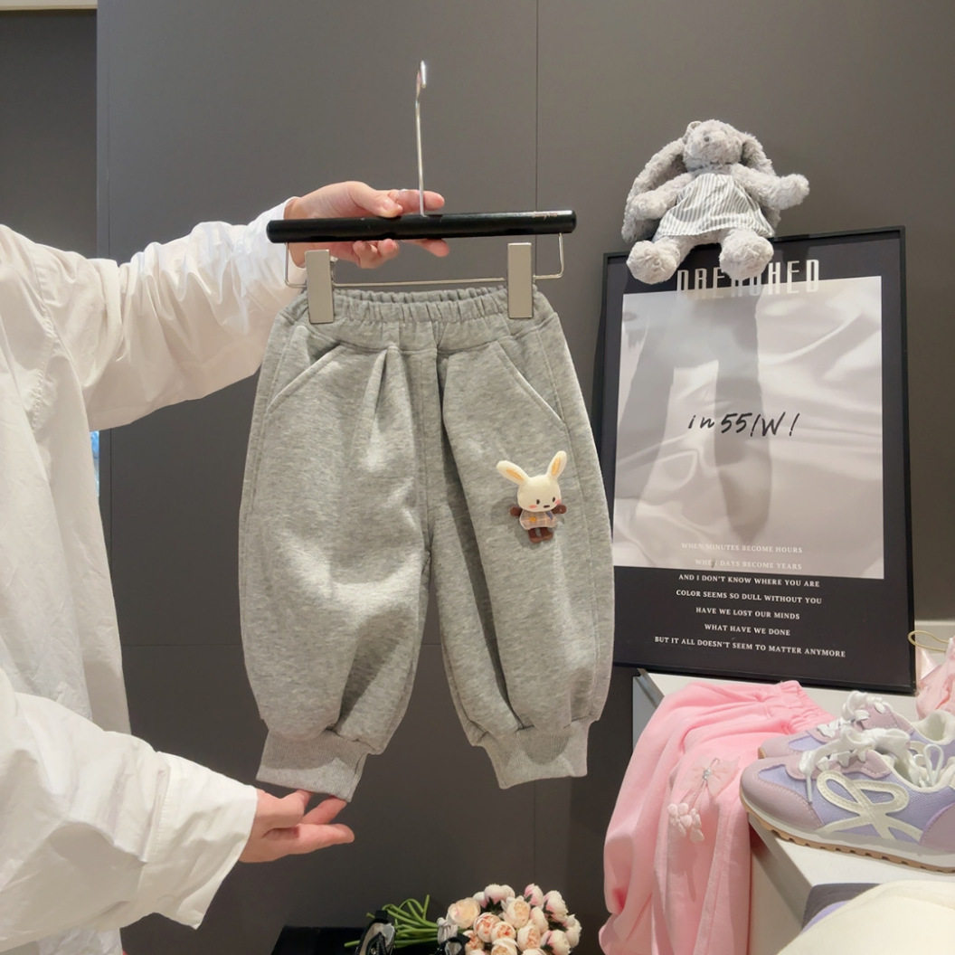 Baby Girl Sports Pants, New Spring Style, Versatile Casual Trousers for Big Girls, Infant Outerwear Long Pants