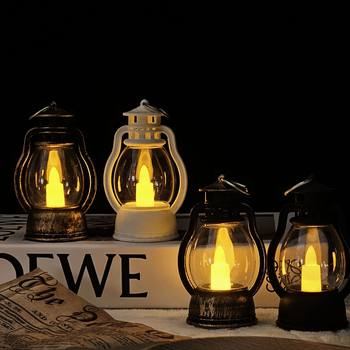 ✅ Mini Retro Lantern Christmas Candle Night Light Electronic Lantern Children's Toy Gift Atmosphere Decoration Ornament