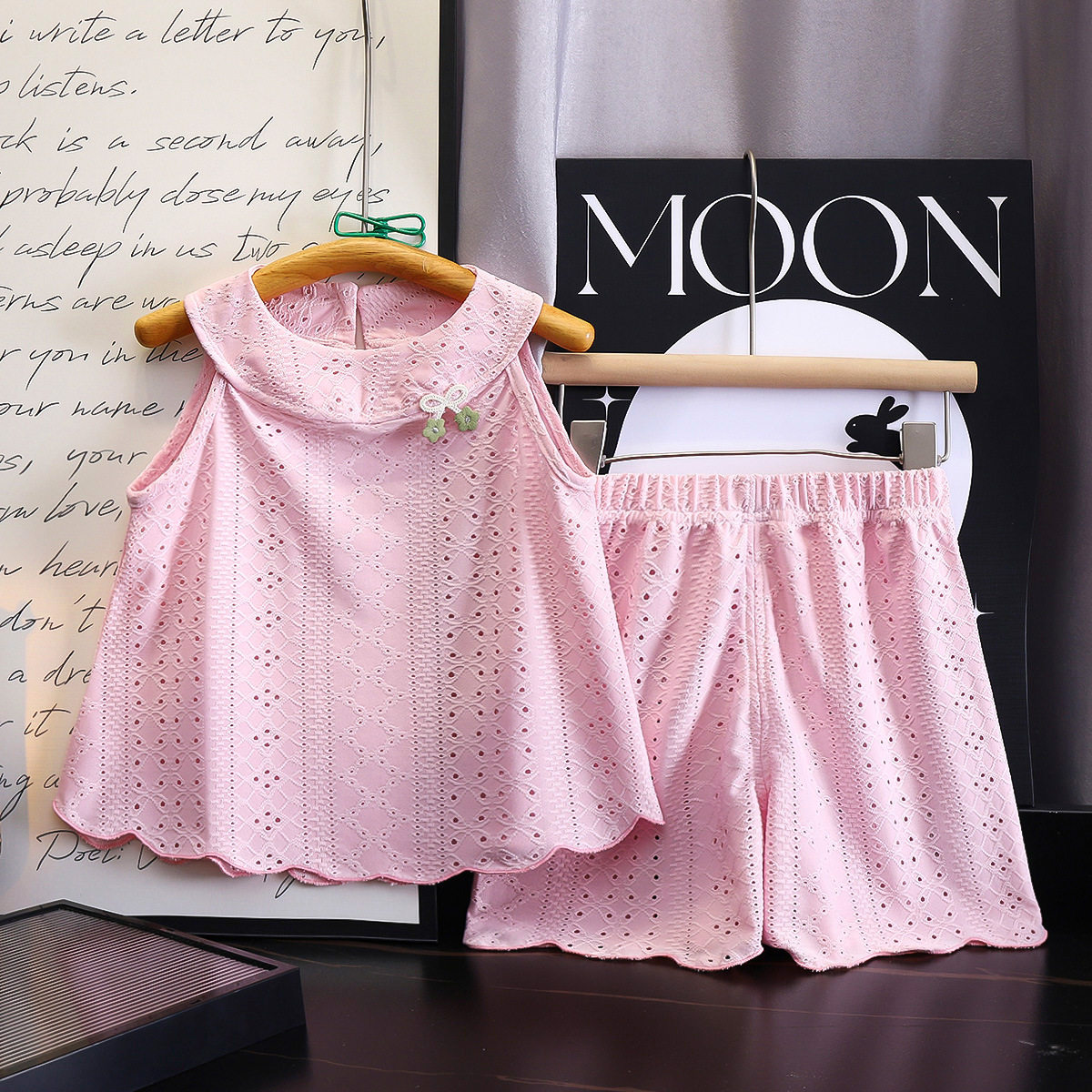 Korean Princess Style Kids' Thin Vest, Cute Baby Girl Sleeveless Halter Top, Cool Breathable Set