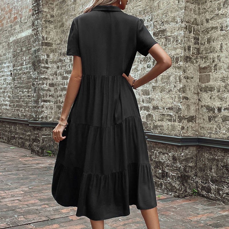 Casual Midi Dress Simple Design Comfortable Fit Summer Style Perfect for Work or Leisure Wholesale Available
