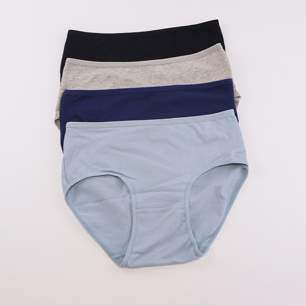 跨境亚马逊女士大码内裤加肥加大码高腰妈咪裤40支纯棉三角内裤女