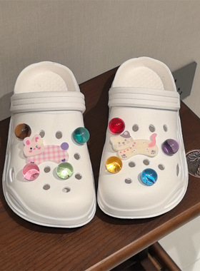 AI LIFE 芭蕾风洞洞鞋配饰鞋花糖果色鞋扣装饰适配Cross/Crocs