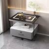Smart Bedside Table Small Iron Art Very Simple Modern Light Luxury Rock Board Solid Wood Wireless Rechargeable Bedroom Bedside Cabinet