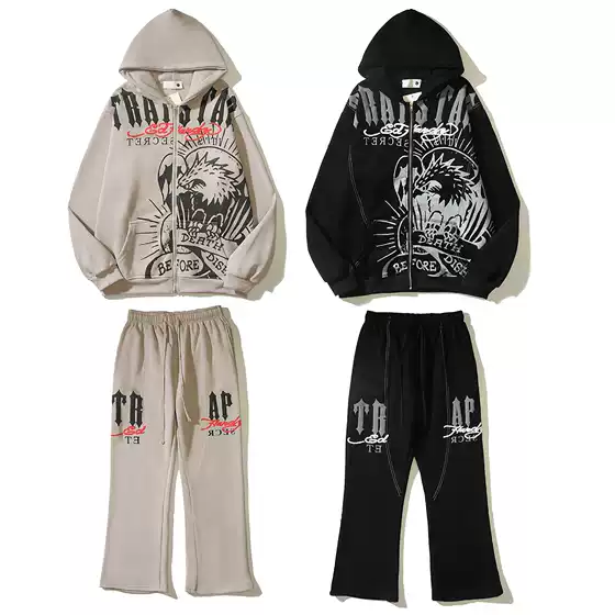 Cross-Border Wholesale Travis Scott American High Street Hip-Hop Rap Hooded Sweatshirt Men's and Women's Casual Sweatpants Trendy