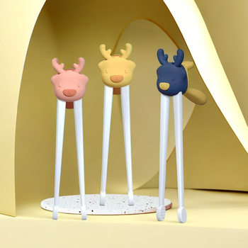 Children's chopsticks baby learning children practice Tiger Mouth training chopsticks spoon two section 23456789 tableware factory wholesale