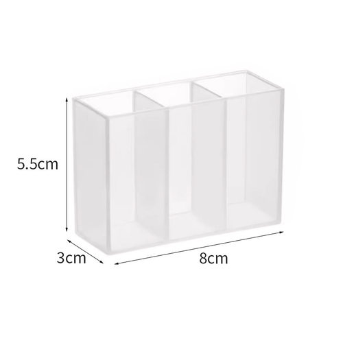 口红收纳盒壁挂式镜柜门后分格盒免打孔眉毛夹剪刀眉笔刷子收纳架 - 图3