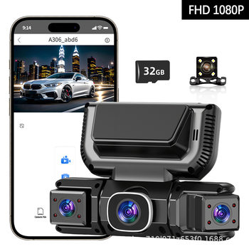 Cross-Border New Model 3inch Four-Camera High-Definition Driving Recorder with Infrared Night Vision, Ips High-Definition Screen, and Wifi Connectivity