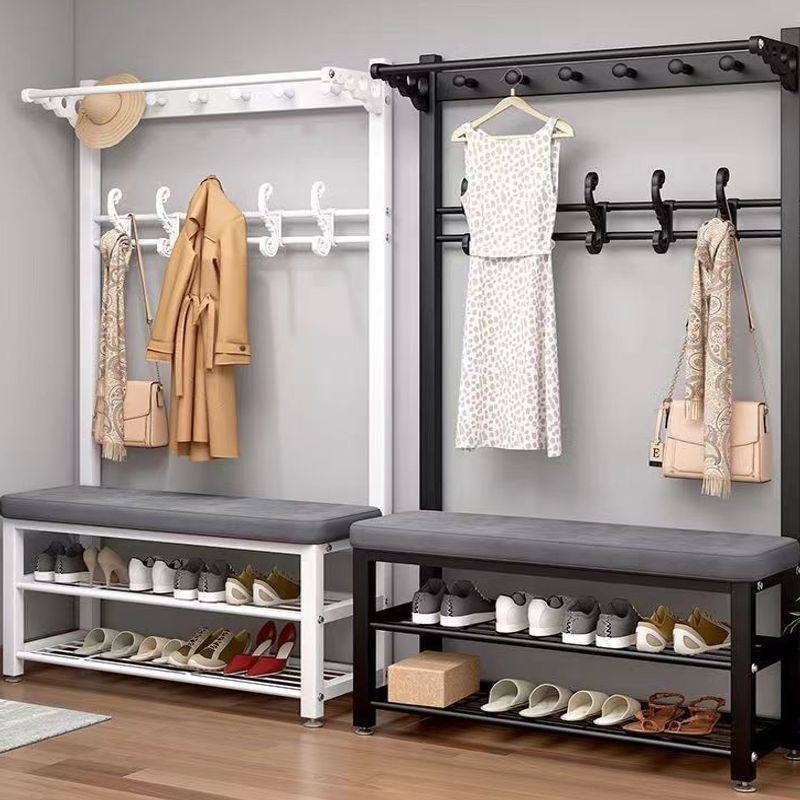 Shoe-Changing Bench and Coat Rack, Multifunctional Floor-Standing Coat Rack, Household Doorway Shoe Bench, Simple Storage Rack, Clothes Hanger