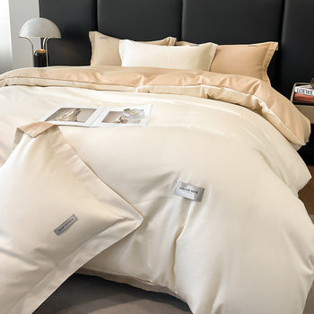 120 Xinjiang Long-staple Cotton Four-piece Set 100 Cotton Pure Cotton Bed Sheet Quilt Cover High-grade Bed Linen