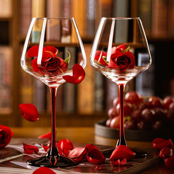 Burgundy Red Wine Glass Accessible Luxury High-End Home Set One White Grape Crystal Tall Cup for Women with Good Looks