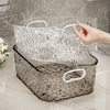Glacier Water Ripple Desktop Storage Box Dressing Table Mask Skin Care Products Organizer Basket Living Room Sundries Snack Storage Box