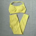 Chicken yellow halter bra + pants suit