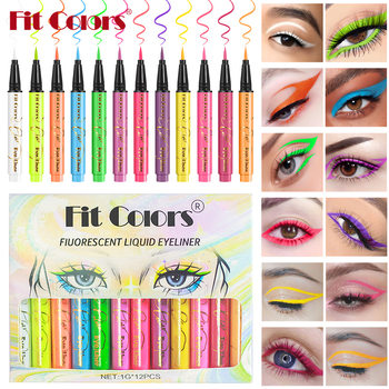 Fit Colors 12-Color Uv Fluorescent Eyeliner Set Face and Body Painting Pens for Festivals and Parties, Waterproof Cross-Border